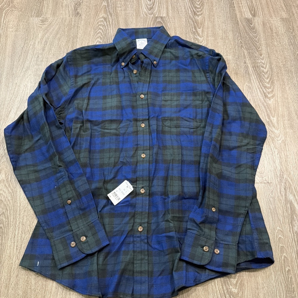 Brooks Brothers Regent Fit Tartan Plaid Shirt Men Large Long Sleeve NEW Flannel